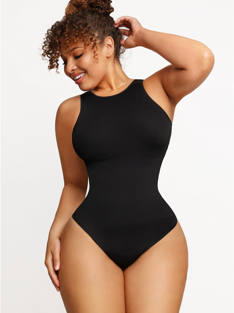  Shapewear Bodysuit For Women Tummy Control Seamless Body  Shaper Tank Top Thong Shapewear Body Suits Black M-L